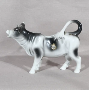 Cow Creamer Black on White Gerold Porzellan Western Germany 5" Tall 7" Long - Picture 1 of 6