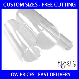 Clear Acrylic Tube Hollow Plastic Pipe Various Diameters and Lengths - Picture 1 of 2