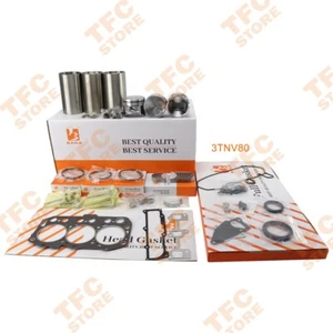 3TNV80 Overhaul Rebuild Kit For Yanmar Engine With Gasket Set Bearing Piston - Picture 1 of 6