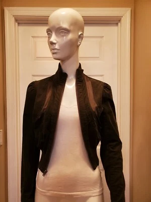 Bebe XS Oliva Pana Manga Larga Cremallera Moto Chaqueta $98 Foto 1 de 4