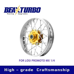 Rueda de radios delanteros de aluminio BeaxTurbo CNC para anillo de plata Losi Promoto MX1/446002 - Imagen 1 de 31