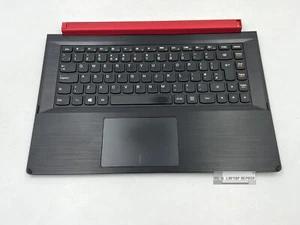 Genuine Lenovo Flex 2-14 Palmrest Top Cover UK Keyboard Black/Red 5CB0F76751 - Afbeelding 1 van 3