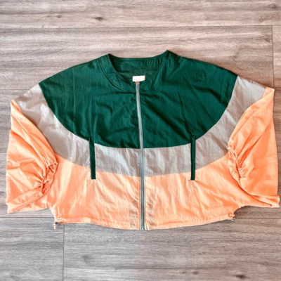 Chaqueta cortavientos Anthropologie Elevenses para mujer multicolor bloques de color talla M/L Foto 1 de 4