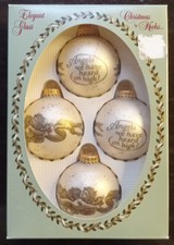 Vintage Christmas by Krebs Glass Ornaments Angels We Have Heard On High Glitter