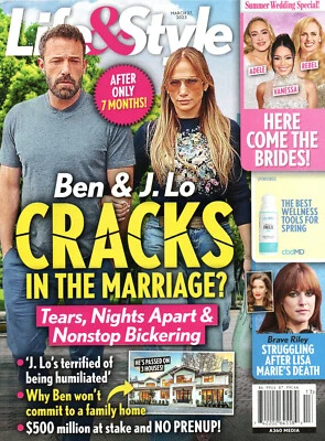 LIFE & STYLE Magazine March 27 2023 Ben Affleck Jennifer Lopez Riley Keough - Image 1 of 2