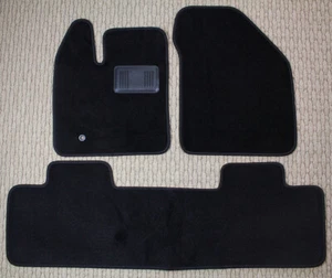 Black Avery Touring Carpet 3pc Floor Mats for 2007-2010 Edge & MKX w Heel Pad - Picture 1 of 1