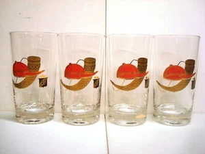 Couroc of Monterey Fox Hunt 4 Highball Glass Tumblers PK NOT Anheuser Busch Rare - Picture 1 of 11