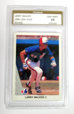 Larry Walker Rookie RC 1990 Leaf 325 Premium PSG GEM MINT 10 Rockies HOF Expos - Image 1 of 2