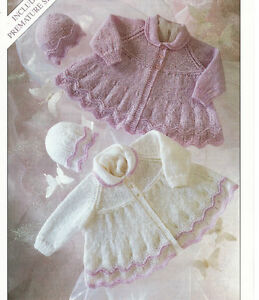 BABY KNITTING PATTERN FOR   matinee jacket  and hat 12/20 in dk