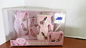 Kent Keramik ~ 3 Stück ausgefallene Schuhe Becher, Untersetzer, Tablett Set ~ Neu im Karton - Bild 1 von 4