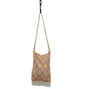 Vtg Crossbody Bag Southwestern Artsy Hippie Kitchie Beaded Fringed Gypsy READ - Picture 1 of 12