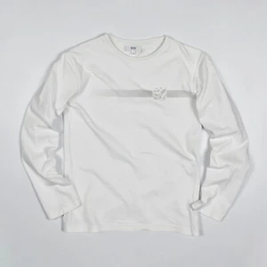 HUGO BOSS Boys Kids T-Shirt Tee Long Sleeve Cotton White Logo Age 10 Years - Picture 1 of 6