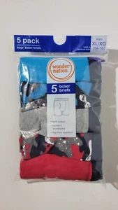 Wonder Nation Boys Boxer Briefs 5-Pair Underwear Cotton Tag Free XL (14-16) New - Picture 1 of 2