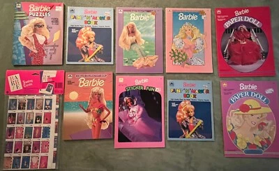 BARBIE Vintage Coloring Books, 10 Unused Books, 1990s Golden Books, Paper Doll A - Image 1 of 4