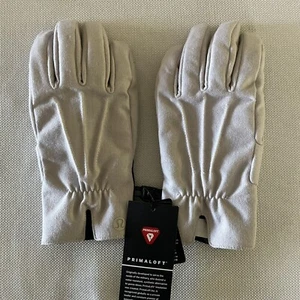 NWT Lululemon S/M City Keeper Gloves Heather White Fleece Wool Tech-Friendly - Picture 1 of 4