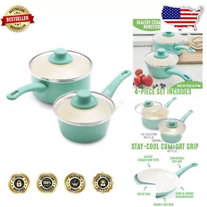 Effortless 4-Piece Cookware Set: Ceramic Nonstick, PFAS-Free for Healthy Cooking - Picture 1 of 10