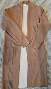 Aritzia BABATON Lance Wool Blend Long Sweater Cardigan Coat Camel XS Extra Small - Picture 1 of 4