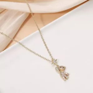 Lovely Bear Necklace for Women Golden Neck Chain Female Necklace - Picture 1 of 8