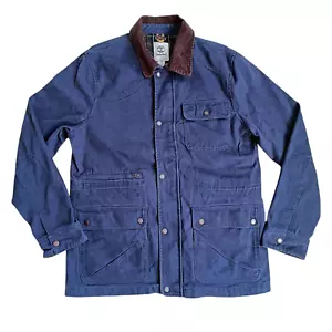 Timberland Jacket Mens Large Navy Blue Coat Cotton Canvas Chore Field Workwear - Picture 1 of 10