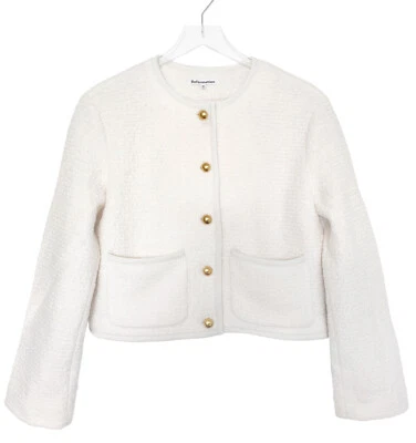 Blazer chaqueta corta para mujer Reformation Dale mezcla de lana crema talla XS Foto 1 de 4