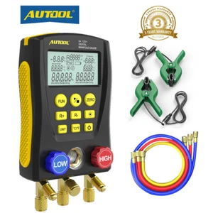 AUTOOL Refrigeration Manifold Gauge Set Digital Gauges HVAC Vacuum Pressure Test - Picture 1 of 16