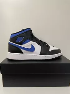 AIR JORDAN 1 MID (GS) -White/Racer-Blue/ Black Size 5Y Style 554725140 - Picture 1 of 5