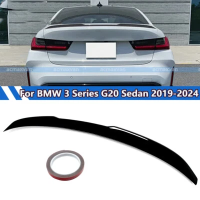 M3 Style Rear Trunk Spoiler Wing For BMW 3 Series G20 G80 M3 2019-23 Gloss Black - Image 1 of 4