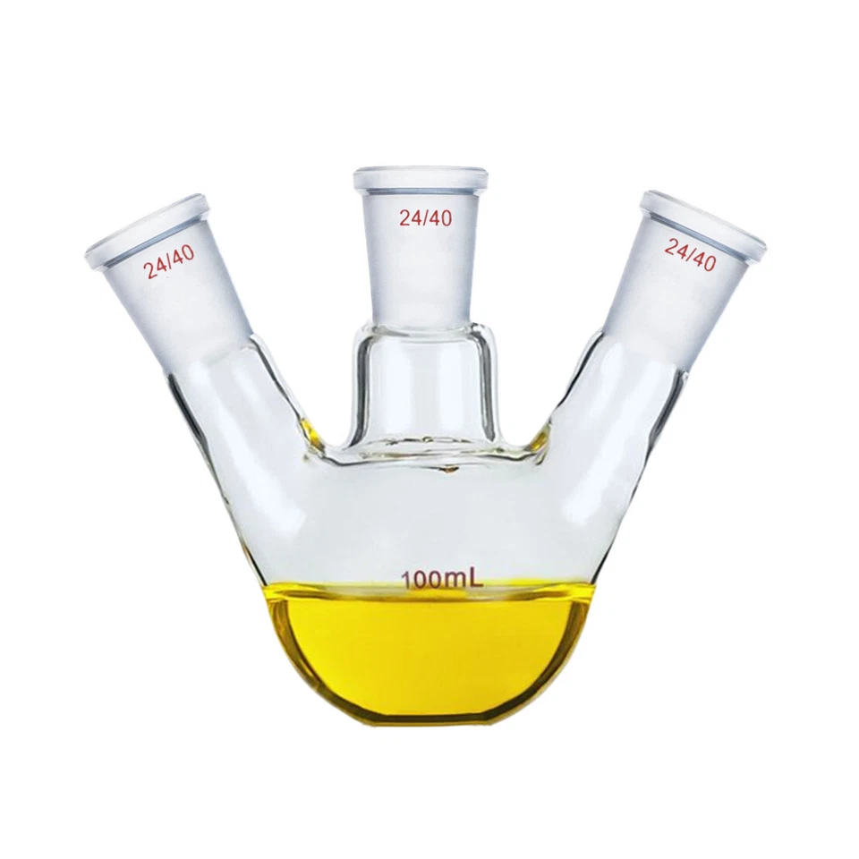 100ml 24/40 Flat Bottom Glass Flask 3-Neck Lab Chemistry Bottle Three Necks - Image 1 of 1