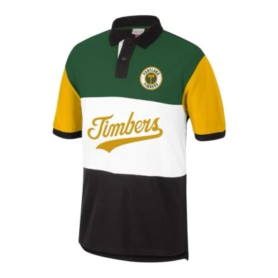 Mitchell & Ness 男式波特兰木材复古足球 Polo 球衣衬衫 XL MLS 美国 — 第 1/4 张图片