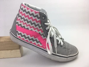 Vans Gray Pink White Chevron Pattern High Top Pro Classic 721454 Men 6.5 Women 8 - Picture 1 of 11