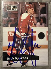Nick Kypreos 1991 Pro Set autographed Washington Capitals hockey card￼