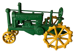 Cast Iron Toy Tractor 5" X 8" JOHN DEERE  OP Tractor Vintage