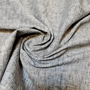 100% Cotton Lenin Fabric Dark Grey Shot Mélange Dress Craft Material 58" Meter - Picture 1 of 4