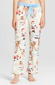 RUDOLPH Sleep Pants Womens L Reindeer Santa Christmas Plush Lounge Pajama - Picture 1 of 1
