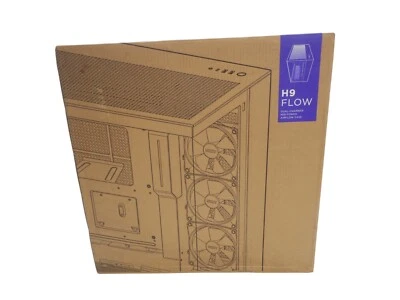 NZXT H9 Flow CM-H91FW-01 White ATX Mid Tower Tempered Glass Computer Case - Image 1 of 4