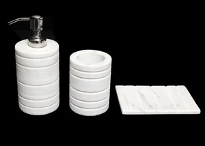 Marmor Bad Set Luxus Bad Zubehör für Zuhause & Bad Dekor 3er Set - Bild 1 von 5