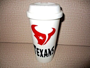 Vaso de fútbol americano Houston Texans - Taza y tapa blanca sólida de plástico duro resistente - Imagen 1 de 8