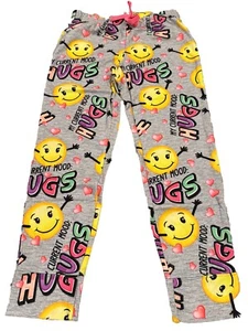 NWT JUSTICE MY CURRENT MOOD HUGS PAJAMA Jogger Emoji SIZE8 - Picture 1 of 5