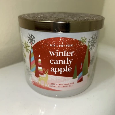 Bath & Body Works WINTER CANDY APPLE 3 Wick Scented Candle Essential Oil - Image 1 of 4