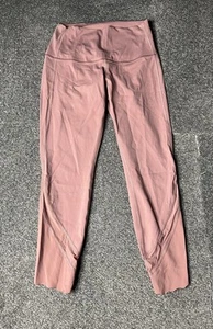 Lululemon Wunder Under Crop Womens Size 6 Pink Scalloped High Rise Tight 23” - Picture 1 of 16