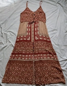Patrons of Peace Sleeveless Maxi Dress Sundress Boho Chic Festival Womens Small - Picture 1 of 13