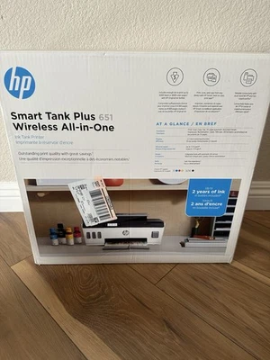 HP Smart Tank Plus 651 Wireless All-in-One InkJet Printer, Color Mobile NEW - Image 1 of 2