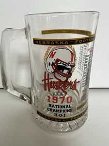 Nebraska Cornhuskers Glass Mug 1970 National Champions Phillips 66 Stein ๐๐ฝ - Picture 1 of 3
