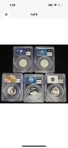 2000 S Silver Proof State Quarter Set 25C PCGS PR69DCAM | Flag Labels | Set of 5 - Picture 1 of 5