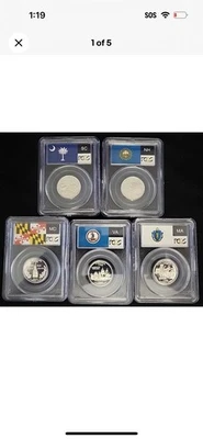 2000 S Silver Proof State Quarter Set 25C PCGS PR69DCAM | Flag Labels | Set of 5 - Image 1 of 4