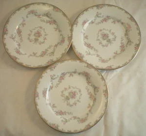 Vintage 1930s Noritake China Salad/Dessert Plates Set of 3 Gold Trim 6.25” - Picture 1 of 3