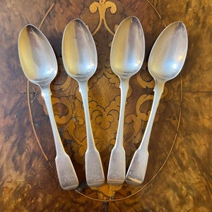 Antique 1811 Georgian Fiddle Back Tea Spoons Set 4 - Bild 1 von 6