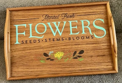 Bandeja de servir genuina con mango de teca jardinería diseño rural ~ teca de Tailandia Foto 1 de 4