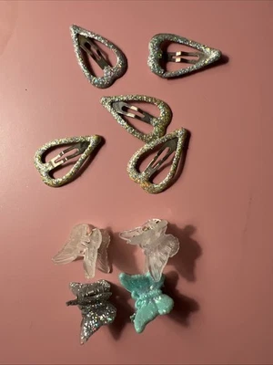 VINTAGE 1990s LOT OF 9 AUTHENTIC BUTTERFLY AND GLITTER HAIR CLIPS - Image 1 of 3