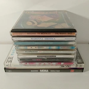 Lote de paquete de CD y DVD de Madonna MDNA música erótica rayo de luz sin aliento + más - Imagen 1 de 23